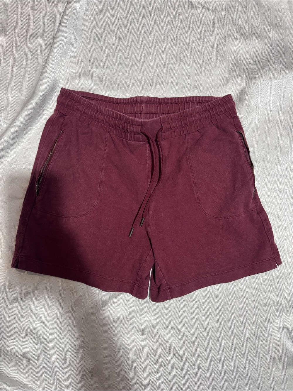 Athleta Maroon Drawstring Athletic Shorts